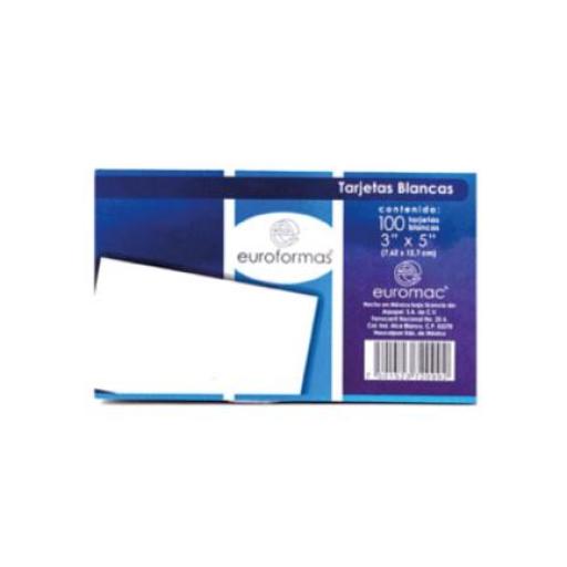 [EUROFORMAS_TI0003] EUROFORMAS  TARJETA EUROFORMAS BIBLIOGRAFICA BLANCA 5X8 C/100