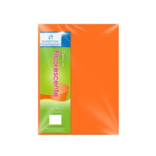 [EUROMAC_EF0042] Euromac Cartulina Euromac Eurofluorescente 47.5x66cm Color Naranja Paquete C/100H