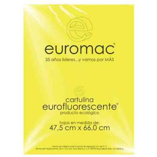 [EUROMAC_EF0031] Euromac CARTULINA EUROMAC FLUORESCENTE AMARILLO 47.5X66CM C/10