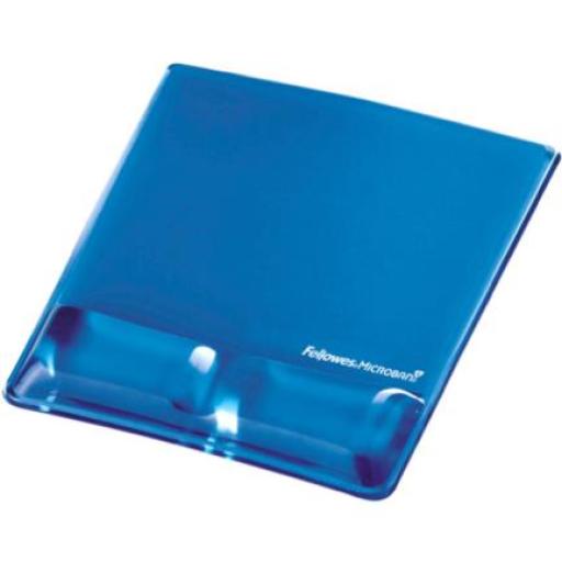[FELLOWES_9182201] Fellowes Mouse Pad Fellowes Gel Canal Ergonómico C/Descansa Muñecas Color Azul