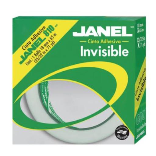 [JANEL_810 18X65BL] Janel Cinta Janel Adhesiva Invisible 810 Individual 18mmx65m en Bolsa