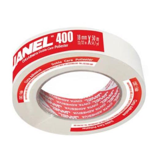 [JANEL_4001850100] Janel CINTA ADHESIVA JANEL DOBLE CAPA POLIESTER 400 18 X 50