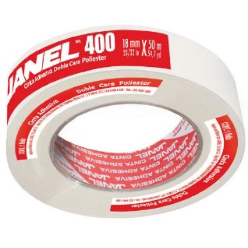 [JANEL_4001850100] Janel CINTA ADHESIVA JANEL DOBLE CAPA POLIESTER 400 18 X 50