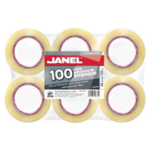 [JANEL_1554815700] Janel Cinta Janel 155 Empaque Transparente 48mmx150m Paquete C/6 Pzas