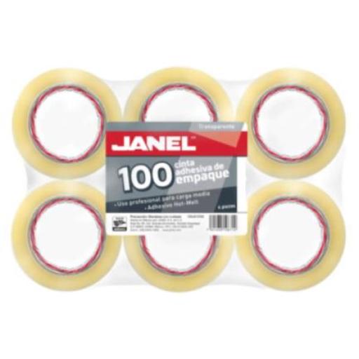[JANEL_1554850700] Janel Cinta Janel 155 Empaque Transparente 48mmx50m Paquete C/6 Pzas