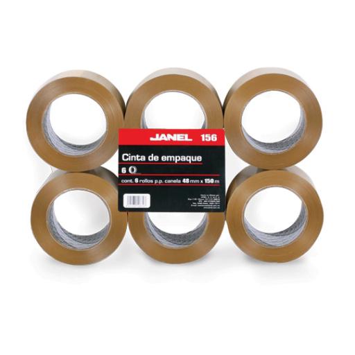 [JANEL_1564815700] Janel Cinta Janel 156 Empaque Canela 48mmx150m Paquete C/6