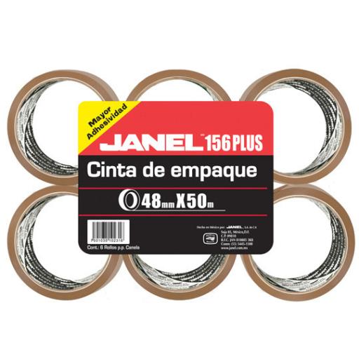 [JANEL_1564850700] Janel Cinta Janel 156 Empaque Canela 48mmx50m Paquete C/6 Pzas