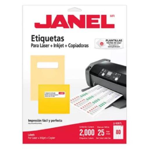 [JANEL_1095267101] Janel Etiquetas Adhesivas Janel Láser J-5267 1.3x4.5cm C/8000