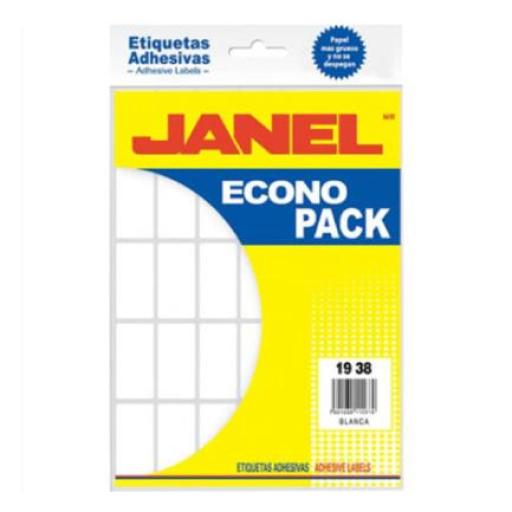 [JANEL_E121938200] Janel Etiquetas Adhesivas Janel Econopack Escolar 19x38mm Color Blanco Sobre C/420