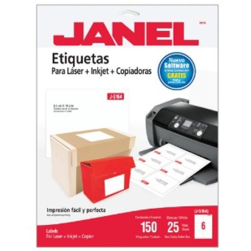 [JANEL_1085164101] Janel ETIQUETA JANEL 108 CARTA LASER J5164 C/25HJS DE 6 ETIQ.