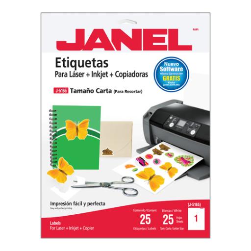 [JANEL_1085165101] Janel Etiquetas Adhesivas Janel Láser J-5165 216x279mm C/25
