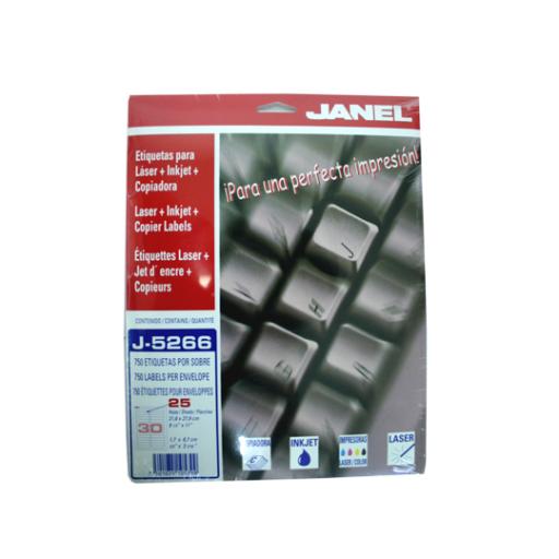 [JANEL_1085266200] Janel ETIQUETA JANEL LASER 5266 17X87 C/750 (5 COLORES)