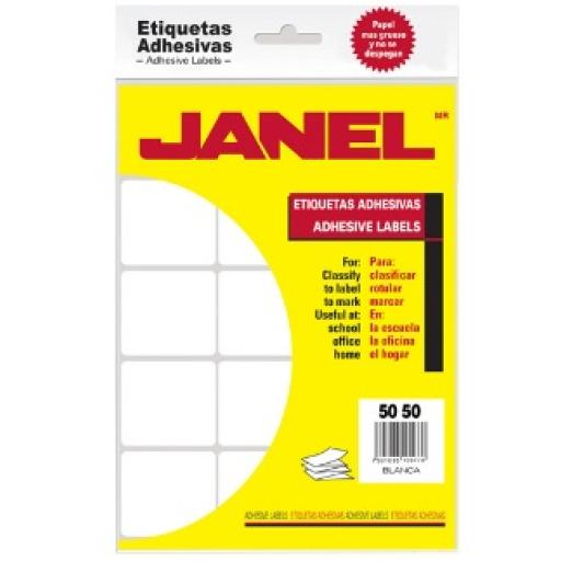 [JANEL_1005050100] Janel Etiquetas Adhesivas Janel Clásicas Escolar No. 19 50x50mm Sobre C/168