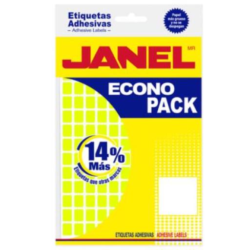 [JANEL_E060820204] Janel Etiquetas Adhesivas Janel Econopack No 4 Amarilla 8mm x 20mm C/1008 Etiquetas por Sobre
