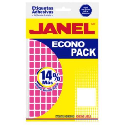 [JANEL_E060820220] Janel Etiquetas Adhesivas Janel Econopack No 4 Rosa 8mm x 20mm C/1008 Etiquetas por Sobre