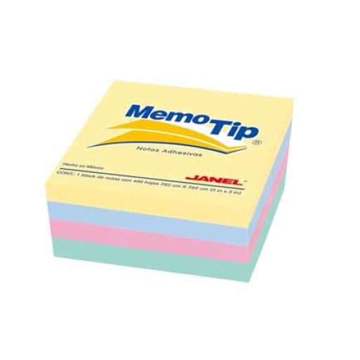 [JANEL_6590202296] Janel NOTAS ADHESIVAS JANEL MEMO TIP MINI CUBO PASTEL 2X2 C/400
