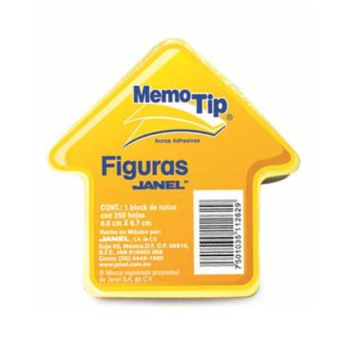 [JANEL_6600303FLECHA] Janel NOTAS ADHESIVAS JANEL MEMO TIP FLECHA 3X3 C/250