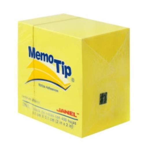[JANEL_6590202204] Janel Notas Adhesivas Janel Memo Tip Mini Cubo 2x2 Color Amarillo C/400 Hojas