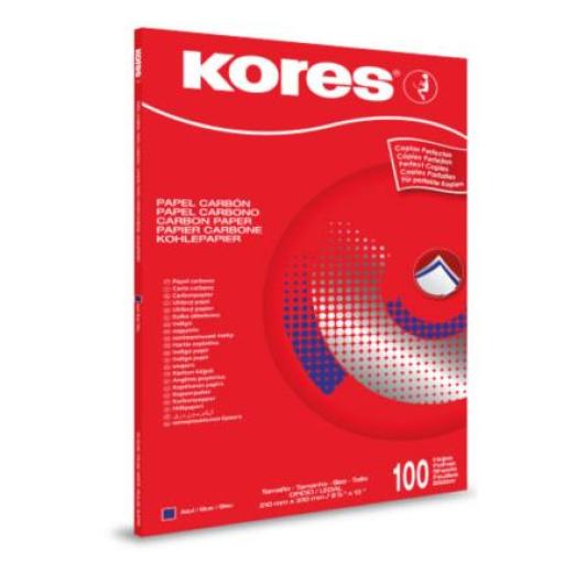 [KORES_784858] Kores PAPEL CARBON KORES KOPYNET OFICIO AZUL P/LAPIZ C/100