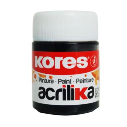 [KORES_727190] Kores Pintura Kores Acrílica 20ml Color Negro C/12 Botes