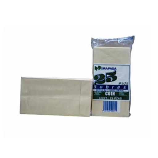 [MAPASA_IM0123] Mapasa Sobre COIN-605 Kraft Mapasa 60Kg Pegue Bilateral Solapa sin Engomar 8.8x16.4cm Pqte C/1000