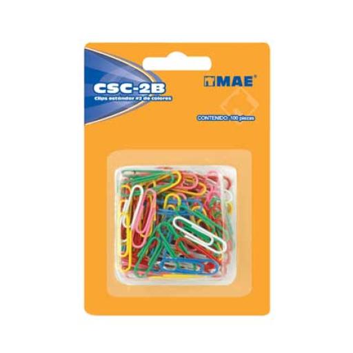 [MAE_CSC-2B] MAE CLIP MAE ESTANDAR BLISTER DE COLORES C/100 PIEZAS