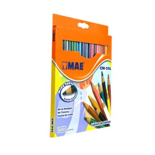 [MAE_CM-24L] MAE COLORES LARGOS MAE CAJA C/24 PIEZAS 4MM