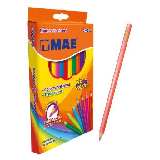 [MAE_CM-36L] MAE COLORES LARGOS MAE CAJA C/36 PIEZAS 4MM