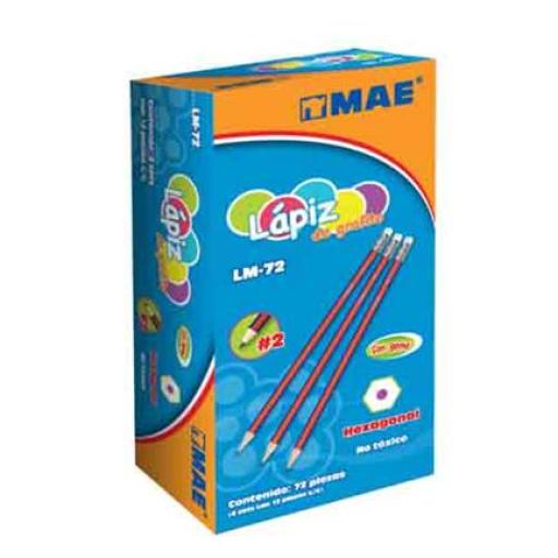 [MAE_LM-72] MAE LAPIZ MAE DE GRAFITO HEXAGONAL HB #2 CAJA C/72 PIEZAS