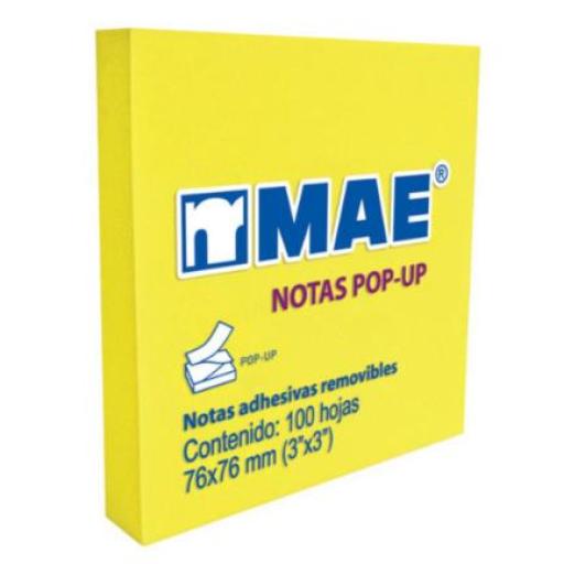 [MAE_26165] MAE Notas Adhesivas Mae Pop-UP 3x3 Amarillo Neón 100H C/12