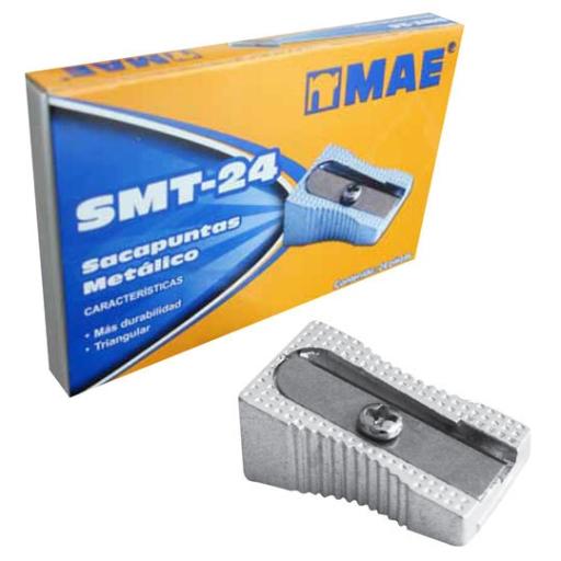 [MAE_SMT-24] MAE SACAPUNTAS MAE METÁLICO TRIANGULAR CAJA C/24 PIEZAS