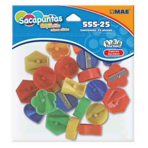 [MAE_SSS-25] MAE SACAPUNTAS PLASTICO MAE FIGURAS SURTIDAS C/25 PIEZAS