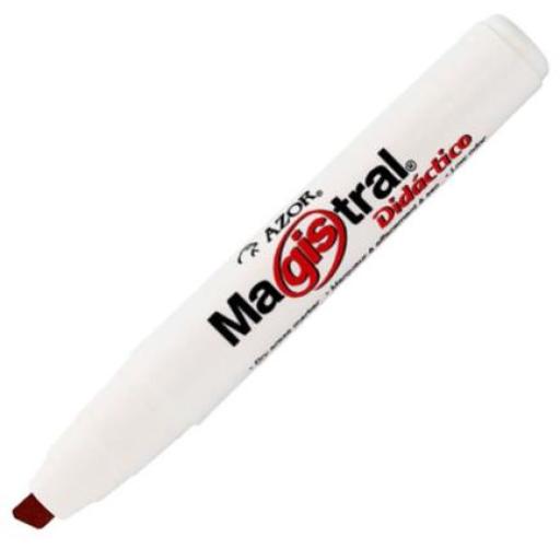 [MAGISTRAL_8350RO] MAGISTRAL  Marcador Magistral Didáctico Pizarrón Blanco Color Rojo C/12 Pzas