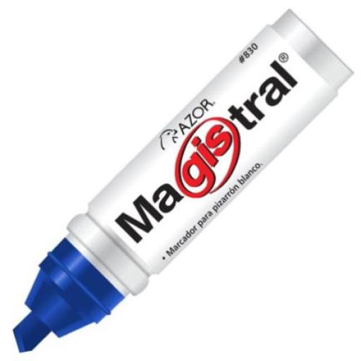 [MAGISTRAL_830-12AZ] MAGISTRAL  Marcador Magistral Aluminio Pizarrón Blanco Color Azul C/12 Pzas