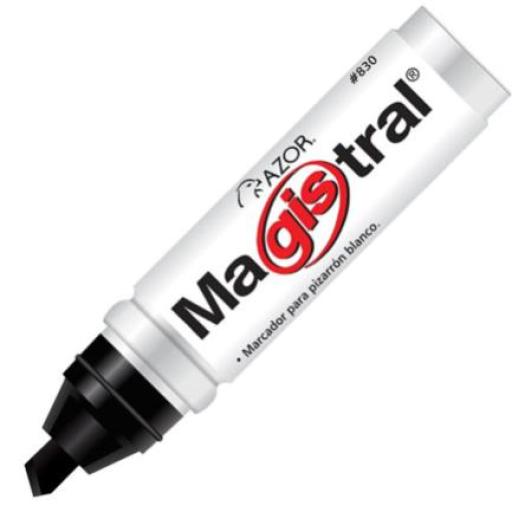 [MAGISTRAL_830-12NE] MAGISTRAL  Marcador Magistral Aluminio Pizarrón Blanco Color Negro C/12 Pzas