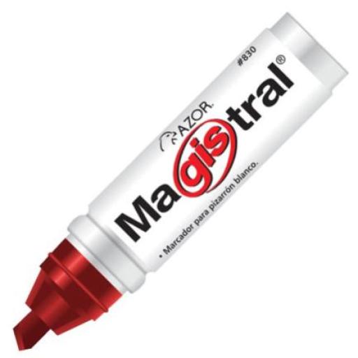 [MAGISTRAL_830-12RO] MAGISTRAL  Marcador Magistral Aluminio Pizarrón Blanco Color Rojo C/12 Pzas