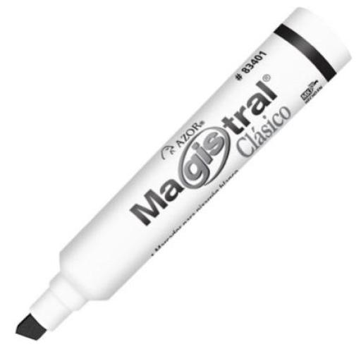 [MAGISTRAL_83401] MAGISTRAL  Marcador Magistral Clásico Plástico Pizarrón Blanco Color Negro C/12 Pzas