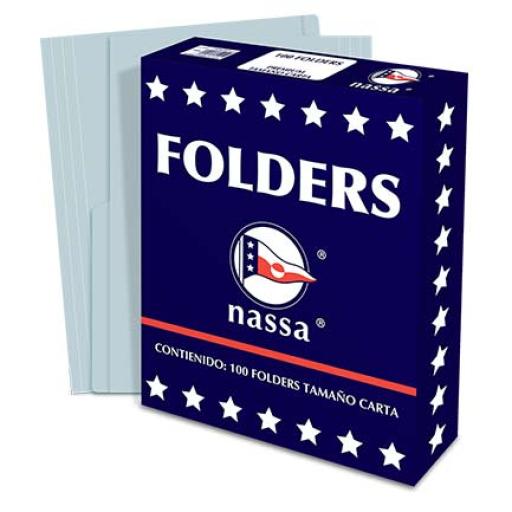[NASSA_PA1001] NASSA  FOLDER NASSA PREMIUM CARTA AZUL C/100 PIEZAS