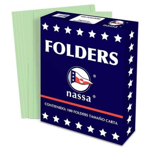 [NASSA_PV1001] NASSA  FOLDER NASSA CARTA VERDE C/100 PIEZAS