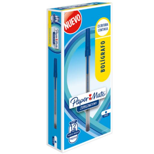 [PAPERMATTE_2129424] PAPERMATTE  Bolígrafo Papermate Kilometrico Económico Color Azul C/12 Pzas