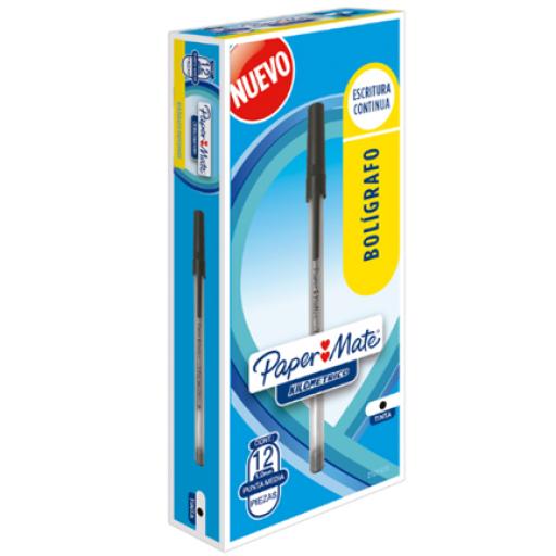 [PAPERMATTE_2129429] PAPERMATTE  Bolígrafo Papermate Kilometrico Económico Color Negro C/12 Pzas