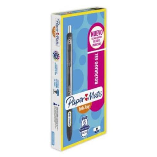 [PAPERMATTE_1997183] PAPERMATTE  Bolígrafo Papermate Gel Kilometrico Retráctil 0.7mm Color Negro C/6 Pzas