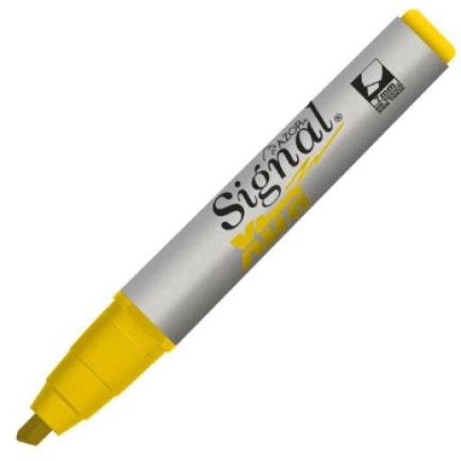[SIGNAL_40005 XTRA AMARILLO] Signal Marcador Permanente Signal Xtra 40005 Punta Cincel Color Amarillo C/12 Pzas