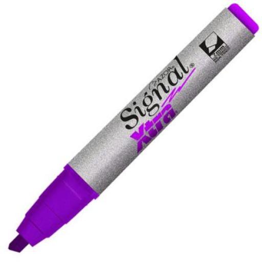 [SIGNAL_40008 XTRA VIOLETA] Signal Marcador Permanente Signal Xtra 40008 Punta Cincel Color Violeta C/12 Pzas