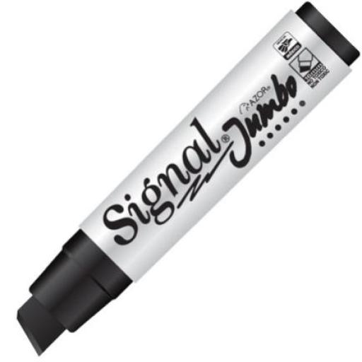 [SIGNAL_43000NE] Signal Marcador Permanente Signal Jumbo Punta Cincel Color Negro C/4 Pzas