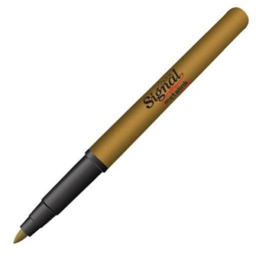 [SIGNAL_30009] Signal Marcador Permanente Signal Metalink Punta Bala Color Dorado C/12 Pzas