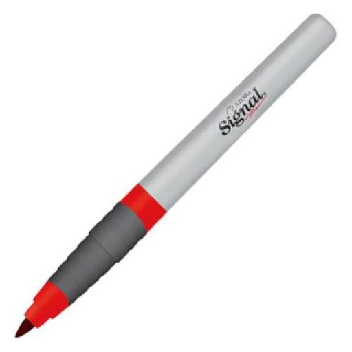 [SIGNAL_30002 SIGNAL] Signal Marcador Permanente Signal Fino Punta Bala Color Rojo C/12 Pzas
