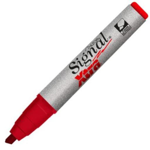 [SIGNAL_40002ROJO] Signal Marcador Permanente Signal Xtra 40002 Punta Cincel Color Rojo C/12 Pzas