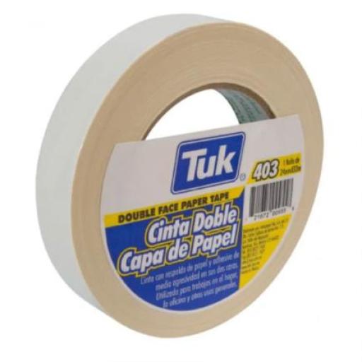 [TUK_420303] TUK Cinta Adhesiva Tuk Doble Capa Papel 0.24x33m Pza