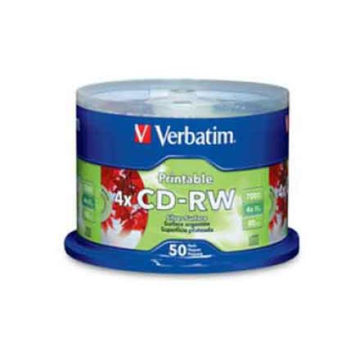 [VERBATIM_95159] Verbatim Disco Compacto Verbatim RW 4X Silver Inkjet Printable